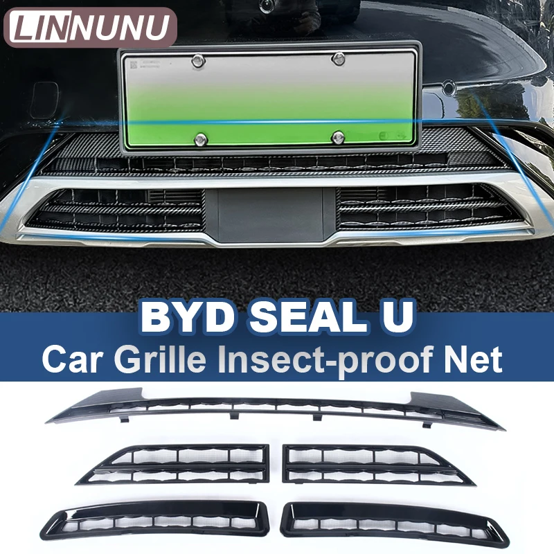 

LINNUNU для BYD SEAL U EV/DMI Song Plus, Стайлинг автомобиля, передняя решетка, защитная сетка от насекомых, пылезащитный чехол для BYD SEALION 6 DM-i
