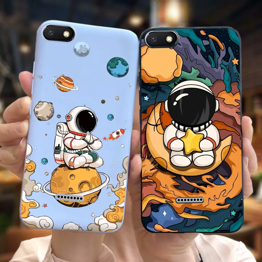 For Xiaomi Redmi 6A Bumper Soft Silicone Space Man Cartoon Phone Cover Case For Xiomi Redmi6A 6 A A6 Redmi6a Funda Capas Coques
