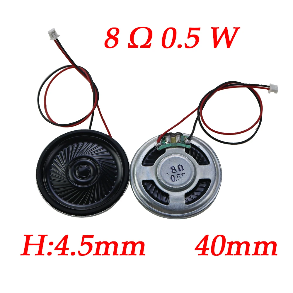 2-teiliger ultra dünner Lautsprecher 8 Ohm 2 Watt 2 W 8R Durchmesser 20mm 23mm, 28mm 36mm 40mm mit mx Kabel 1,25 Anschluss, Kabellänge 15cm