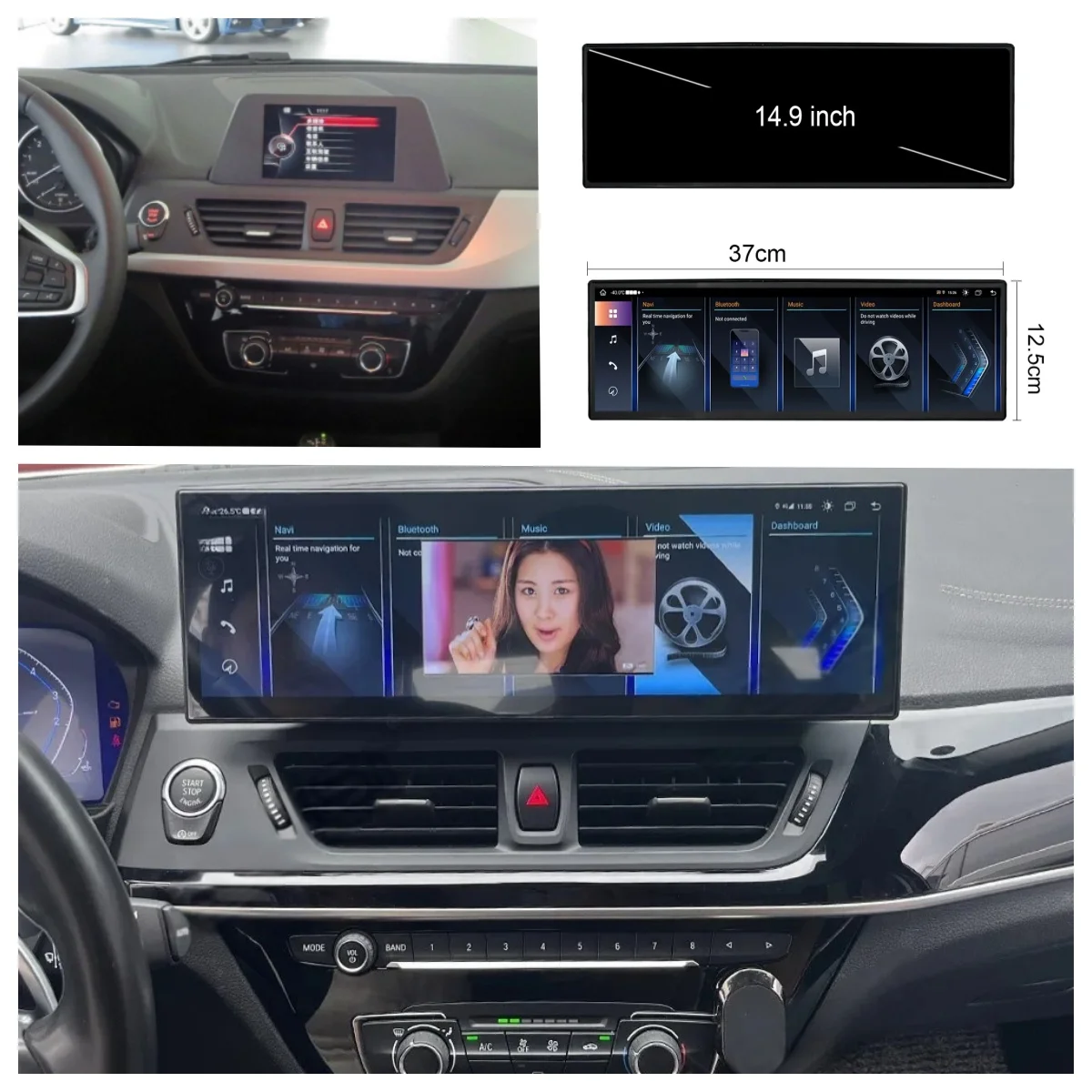 LHD RHD For BMW 1 Series F52 2017 -2024 14.9“ Android 13 AUTO Car Radio NBT EVO System Multimedia Stereo Player GPS CarPlay