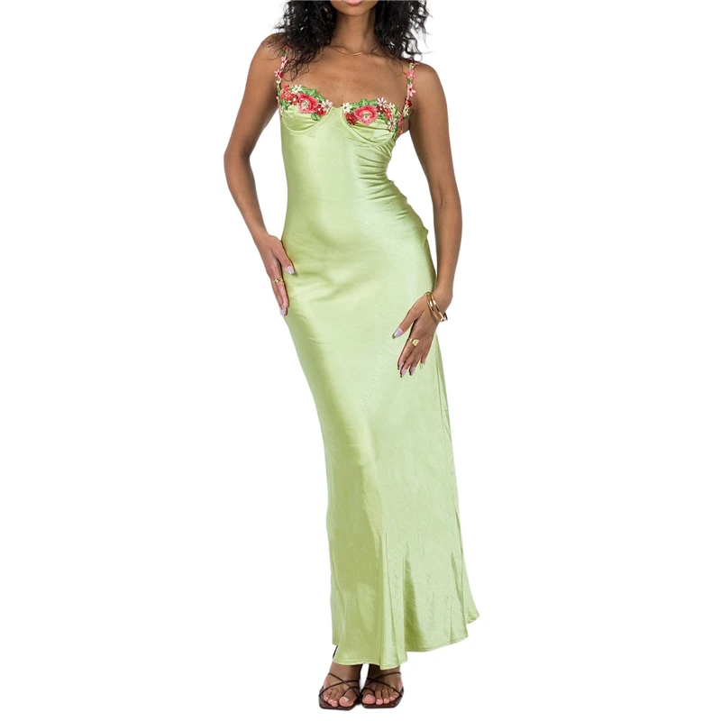 Lamuusaa-vestidos de corsé Sexy para mujer, vestidos ajustados de satén de corte bajo y2k con tirantes finos sin mangas, vestidos de fiesta para salir