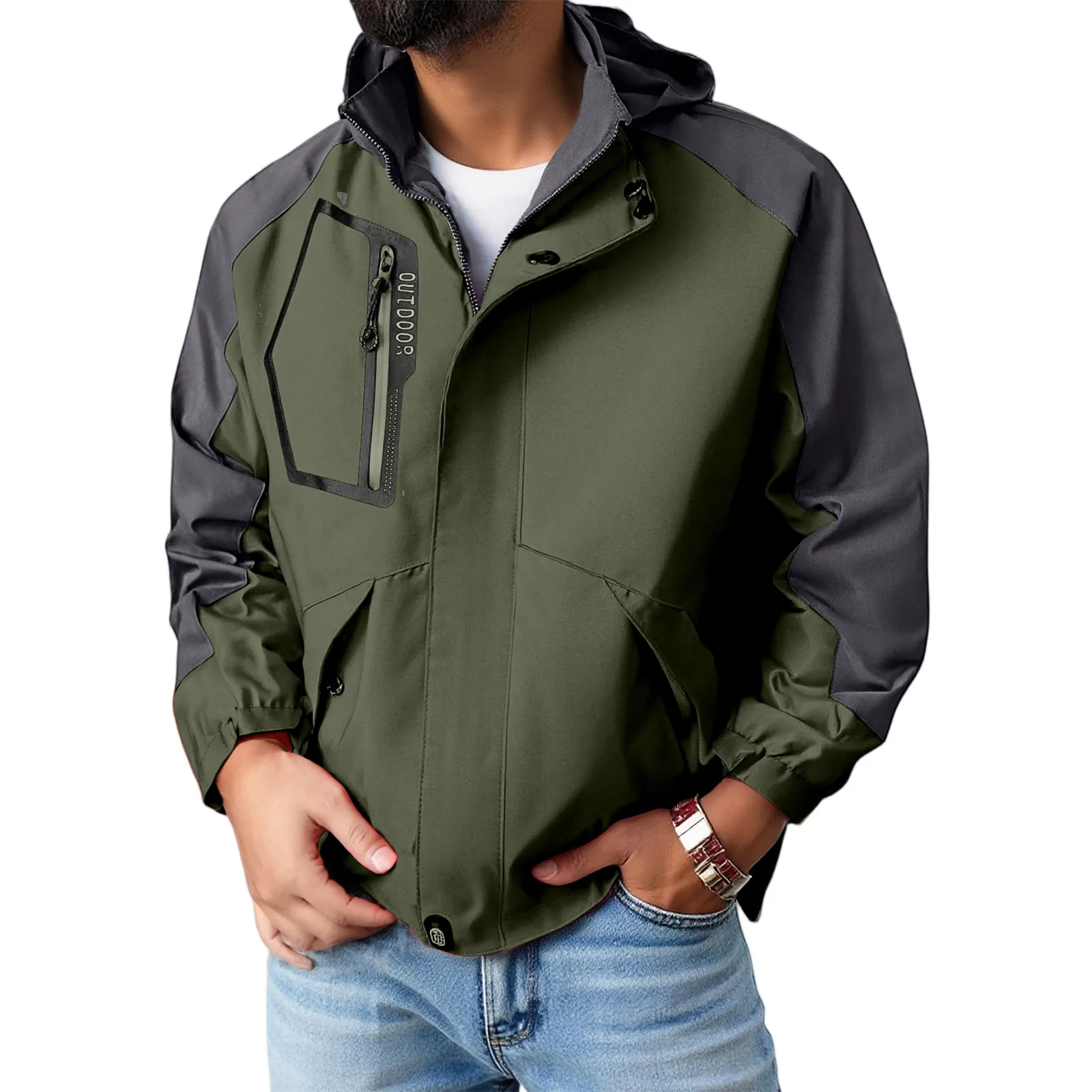 

Весенне-осенняя новая куртка штурмовика с буквенным принтом, водонепроницаемая тонкая версия, унисекс, альпинистский костюм, съемная куртка