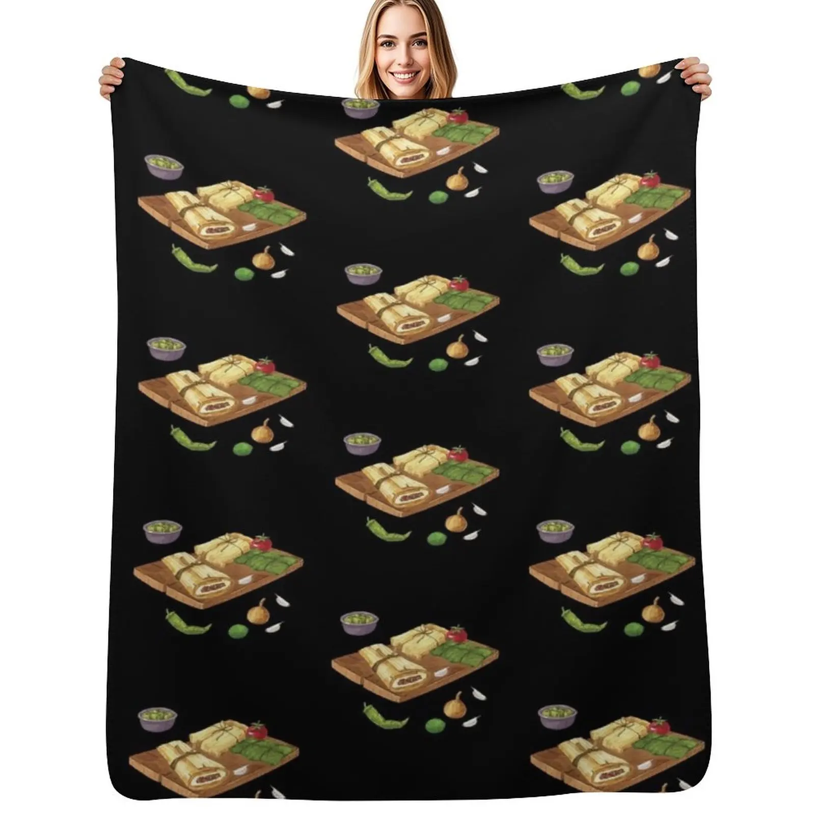 

Tamales and Ingredients Throw Blanket Blankets For Bed Furrys Plaid Nap Blankets