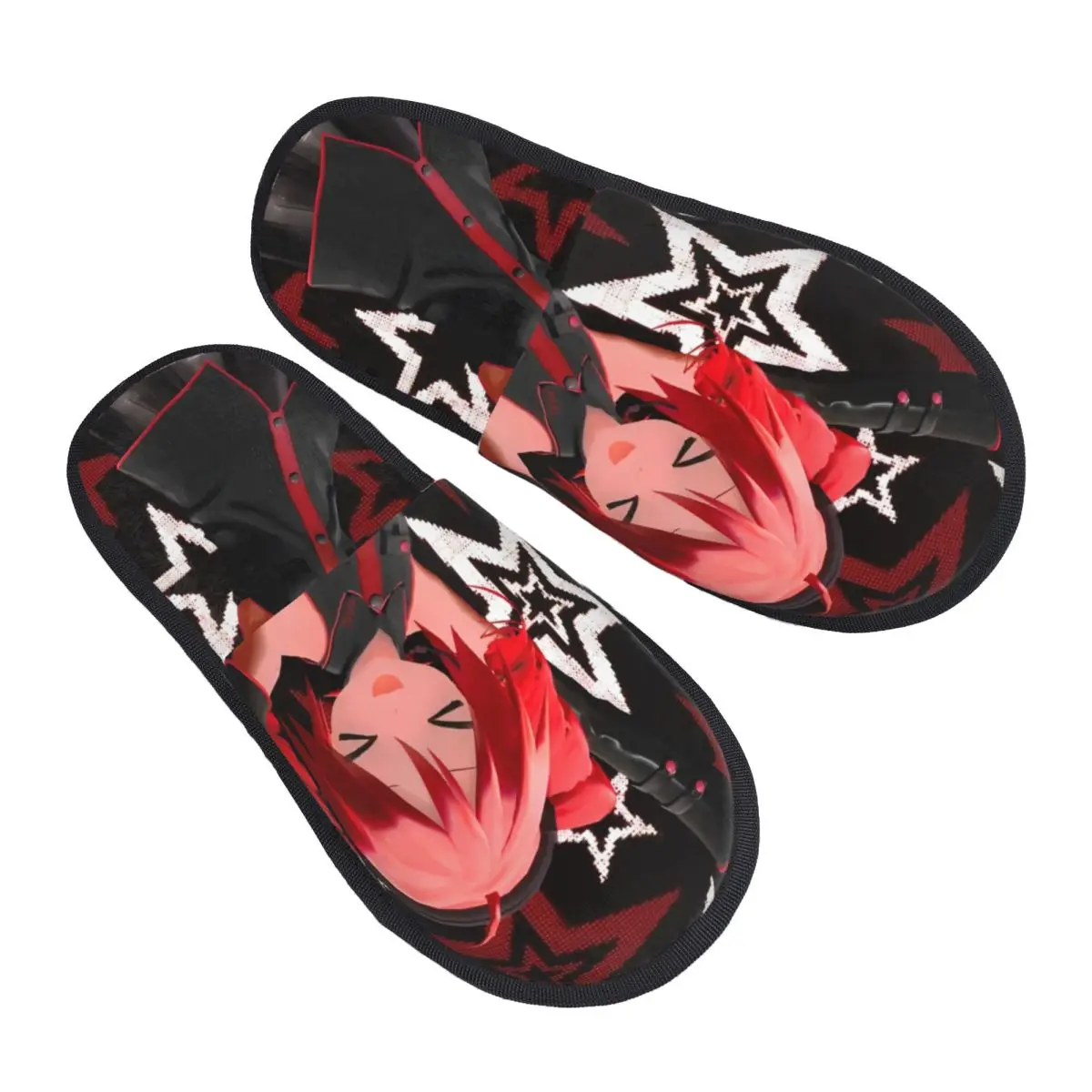 

Kawaii Kasane Teto House Slippers Non Slip Cozy Household Fur Slides Slippers Living Room