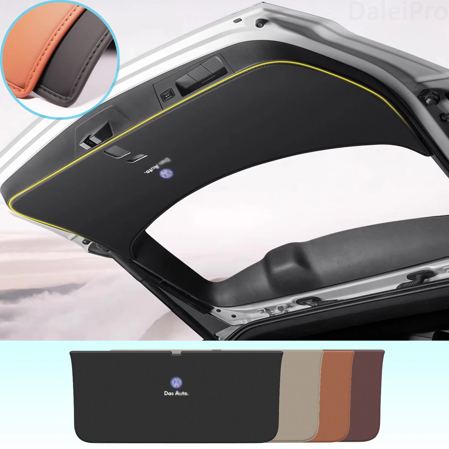 For Volkswagen VW T-Cross 2019-2023 Car Liftgate Protection Mat Rear Trunk Protection Cover Anti-kick Leather Decoration Pad