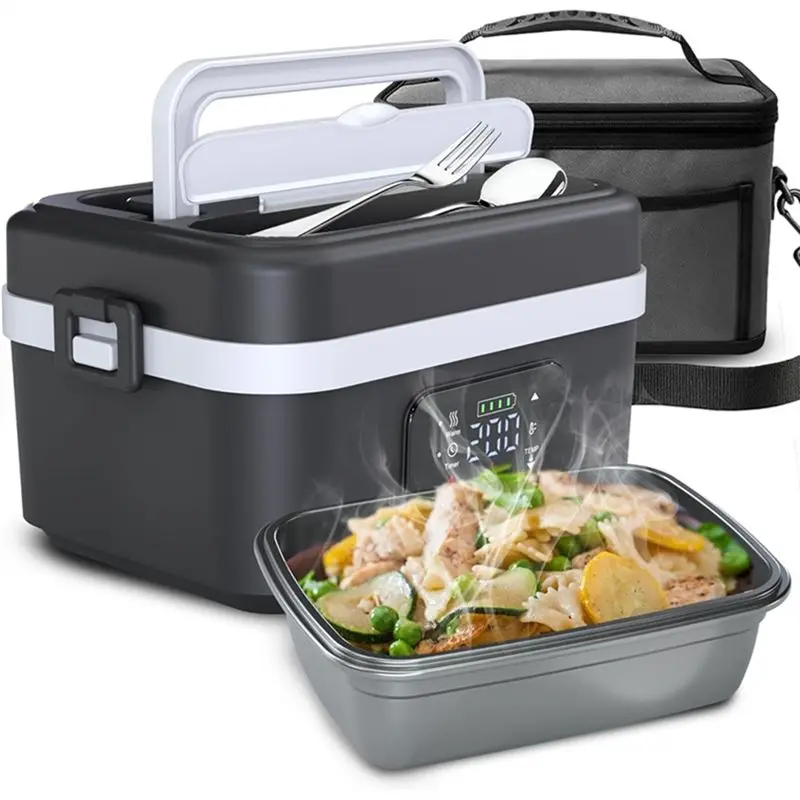 

Global Sale-France Electric Lunch Box Cordless Electric Lunch Box For Adults Rechargeable Portable Heated Lunch Box White EU Plu