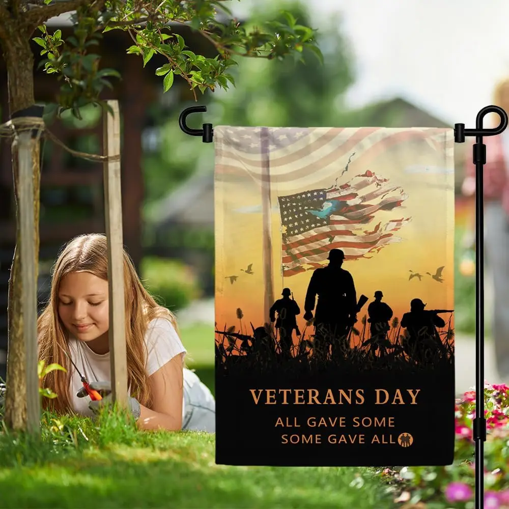 Memorial Day Patriotic USA Garden Flag Thank You Military Service Remember and Honor Our Heros Vaterans Day Decor Banner All Gav