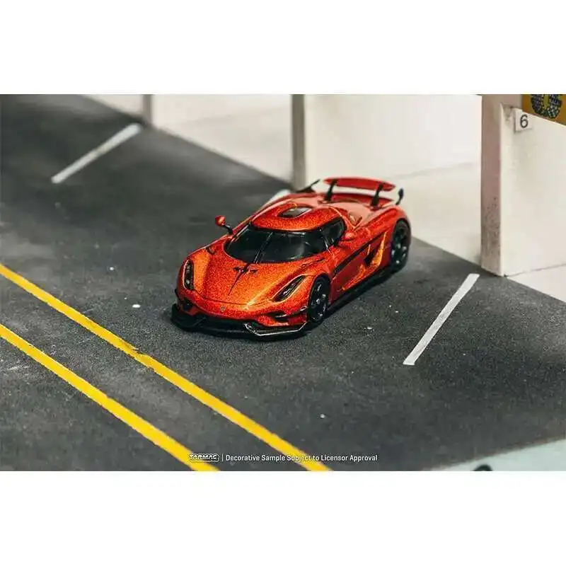 PreSale TW 1:64 Koenigsegg Regera برتقالي معدني خطوط سوداء دييكاست نموذج سيارة مجموعة ألعاب Tarmac Works
