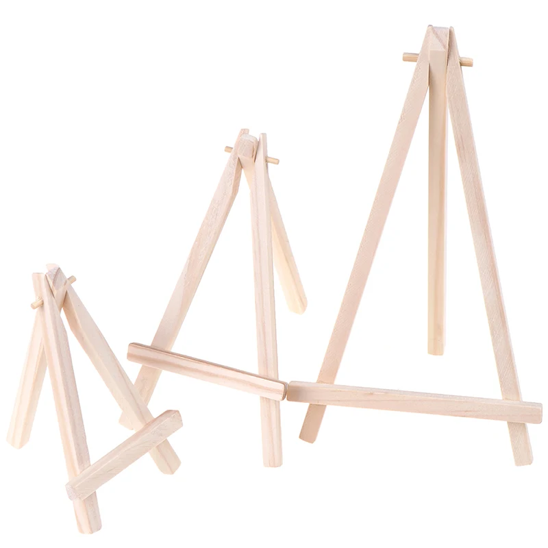 3Size Mini Wood Artist Tripod Painting Easel For Photo Painting Postcard Display Holder Frame Cute Desk Decor Drawing Toy