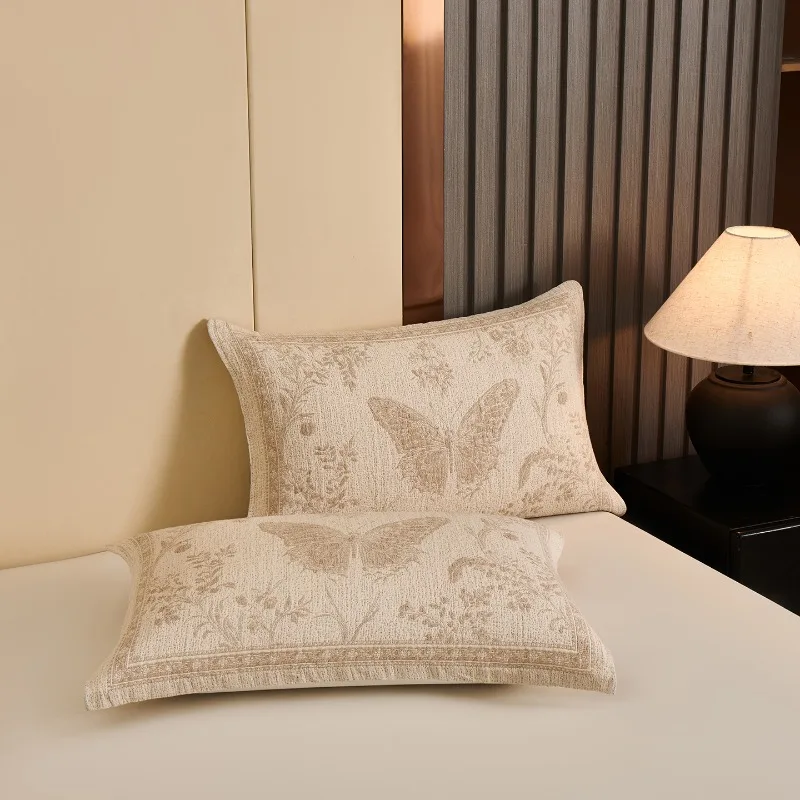 Cotton all-season universal color-woven jacquard gauze pillow towel household simple pillow towel, excluding pillows
