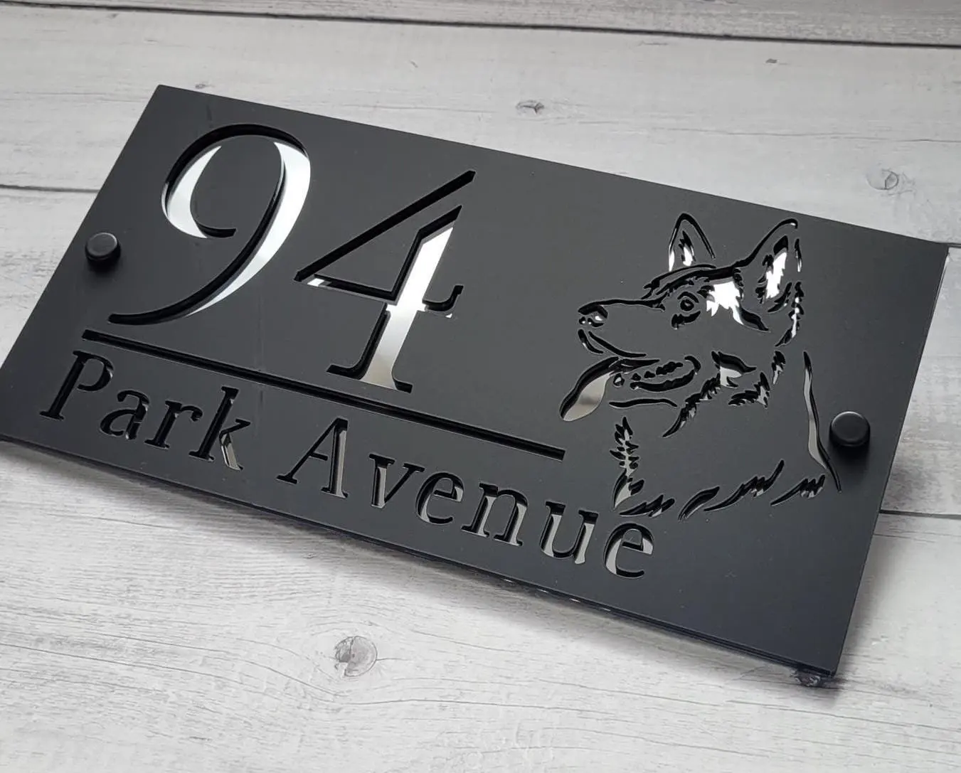House Address Numbers Modern House Sign Personalized Custom House Number Dog House Signs Door Rectangle 3D Number Plaques
