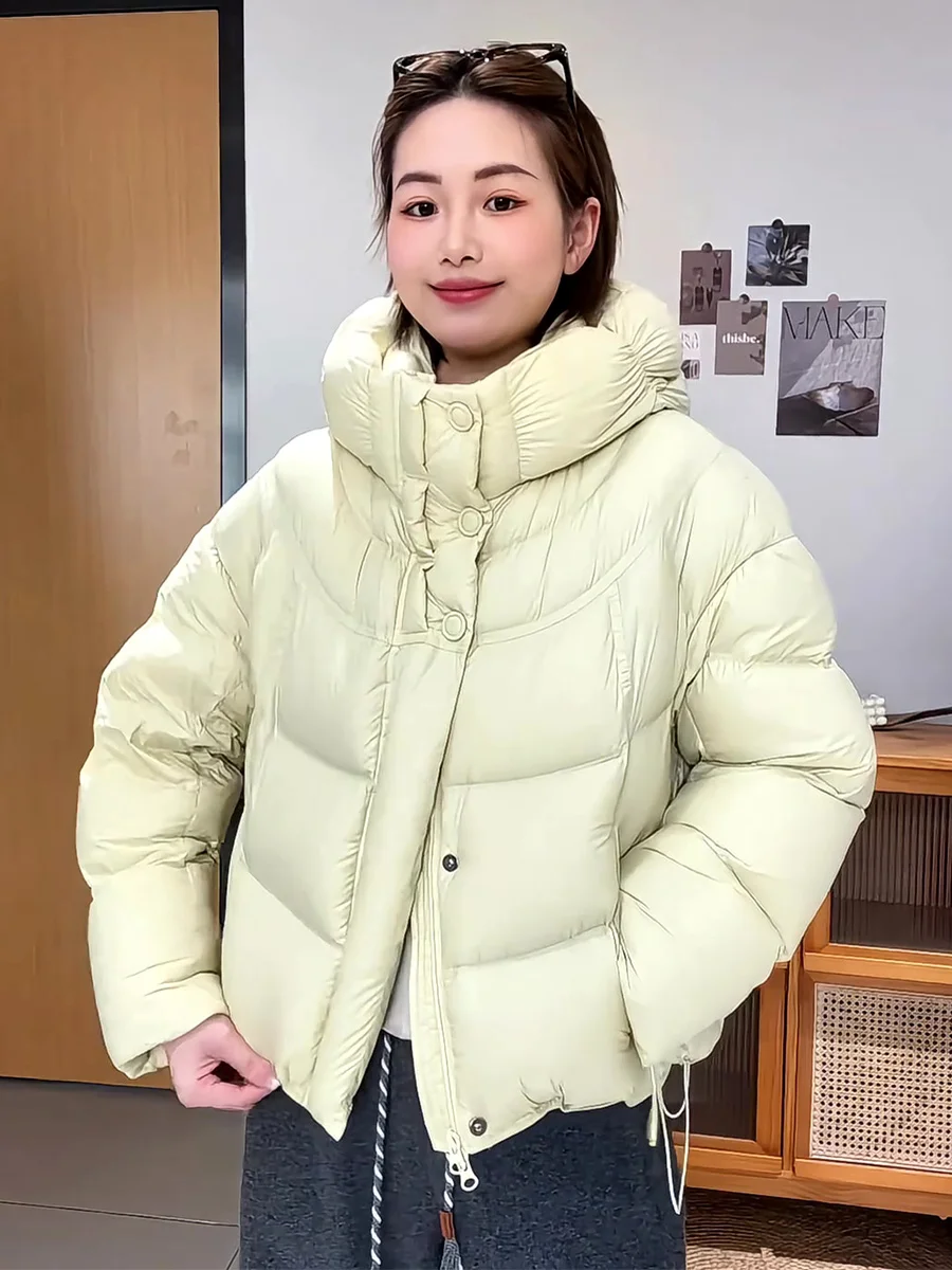 Manteau d'hiver pour femme en duvet blanc 90% de luxe, polyvalent, anti-âge, jaune, avec capuche, chaud, long...