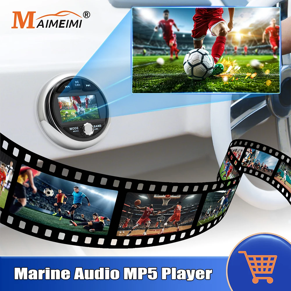 

Marine Stereo Boat Radio Bluetooth-compatible IPX5 Waterproof FM AM Digital Media Audio Player For Yacht Gauge ATV UTV Cart