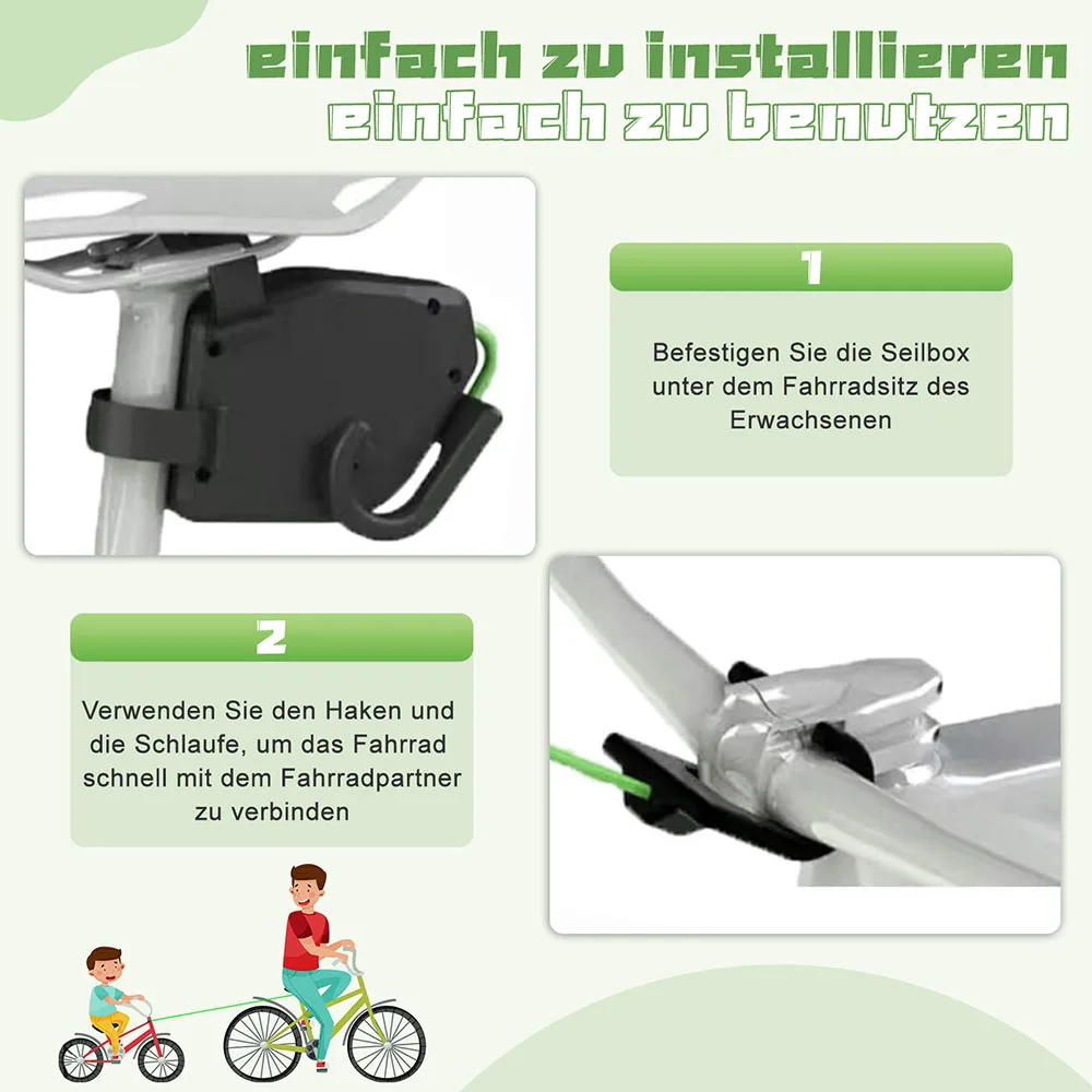 Fahrrad selbst einziehendes Abschlepp system langlebiges Fahrrads chlepp werkzeug zum Fahren