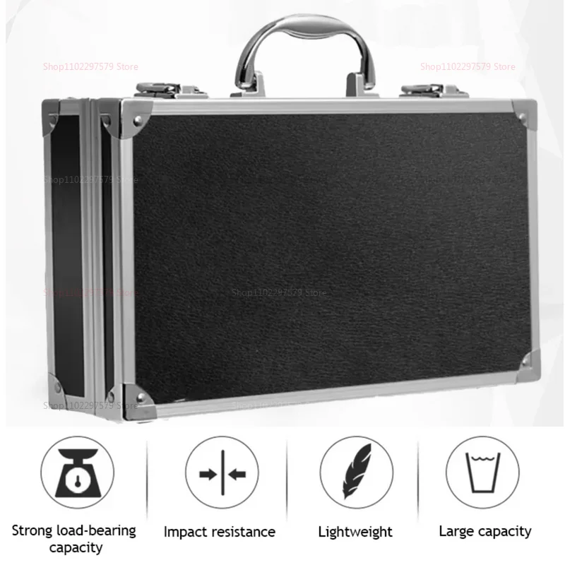 صندوق أدوات ألومنيوم محمول مع بطانة إسفنجية مقاومة للصدمات حقيبة للتخزين المحمولة 30x17x8 سنتيمتر لأدوات ورشة عمل المرآب المنزلي #5