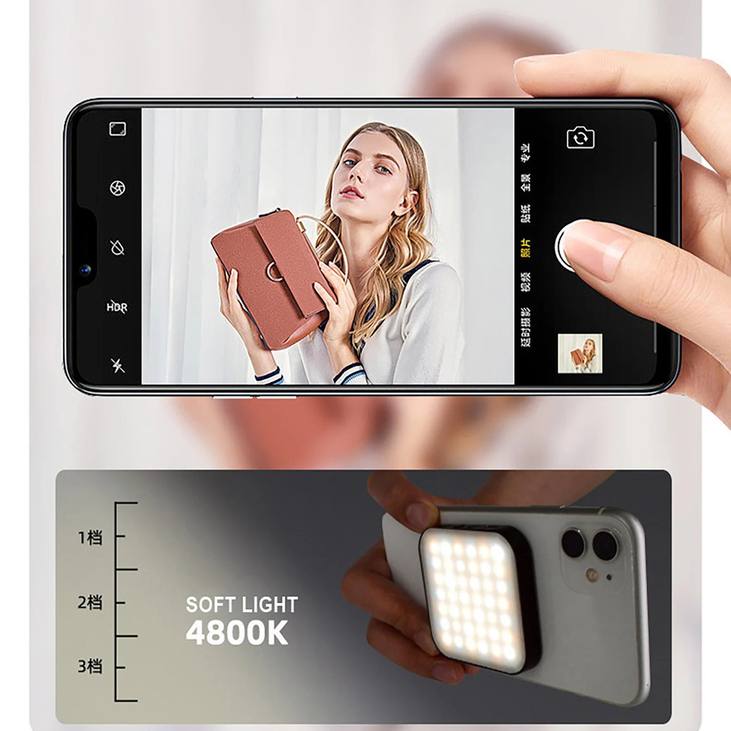 GAE-BL1 مرفق مغناطيسي للتصوير الفوتوغرافي للهاتف المحمول، والبث المباشر للكمبيوتر، وتسجيل الفيديو، ونحيف السيلفي، وإضاءة ملء LED جديدة