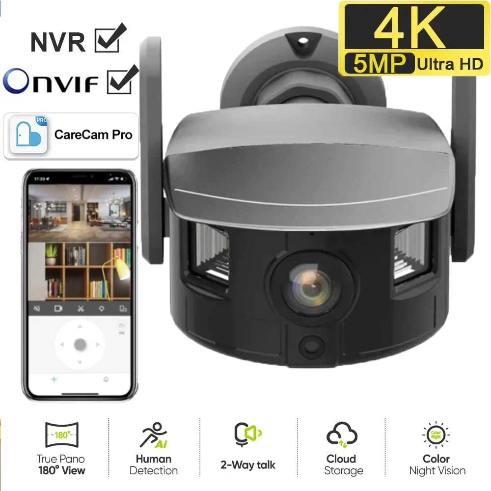 wide angle dual screen output ptz 4k 5mp wifi ip 180 deteccao de movimento protecao de seguranca visao noturna externa 01