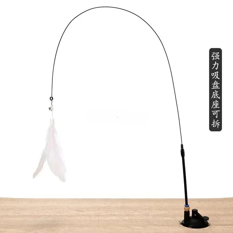 1Pc Cat Teaser Stick Interactive Toy Feather Teaser Stick Wand Pet Feather Refill Replacement Catcher Product For Cat Exercise