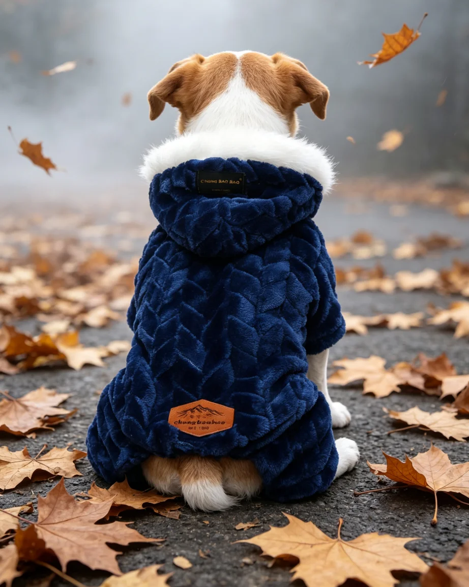 Haustierkleidung, verdickte warme Herbst- und Winteroutfits, Hundekleidung, Tierkostüme, vierbeinige Welpenanzüge, verdickte warme Mäntel – Detail 7