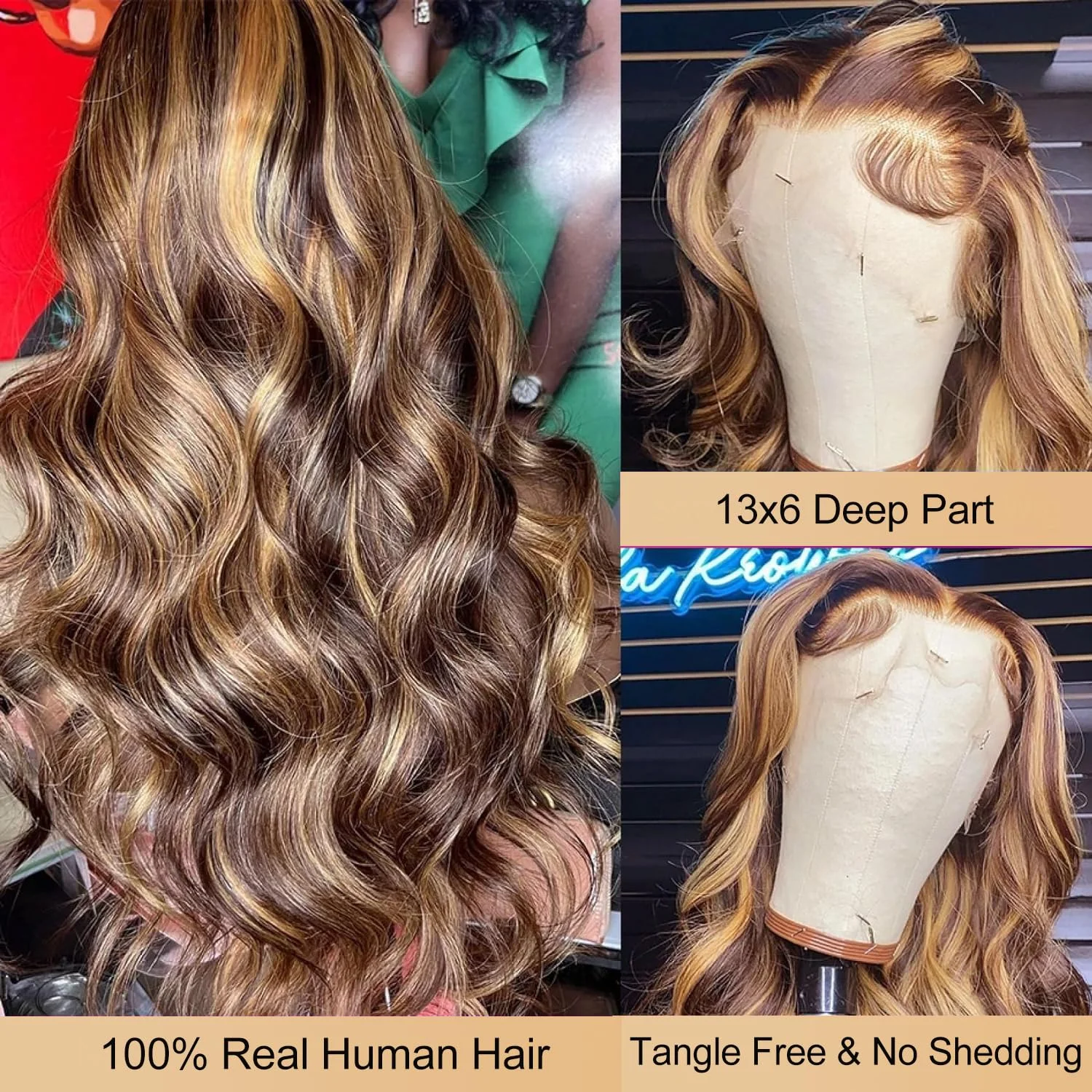 Ready To Wear & Go 13x6 Hd Body Wave Highlight Peluca sin pegamento Cabello humano 30 34 pulgadas Pelucas delanteras de encaje rubio miel para mujeres en venta