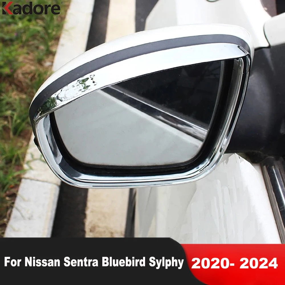 

Для Nissan Sentra Bluebird Sylphy 2020-2022 2023 2024, карбоновое автомобильное зеркало заднего вида, крышка для бровей, накладка от дождя, солнцезащитный козырек, рамка