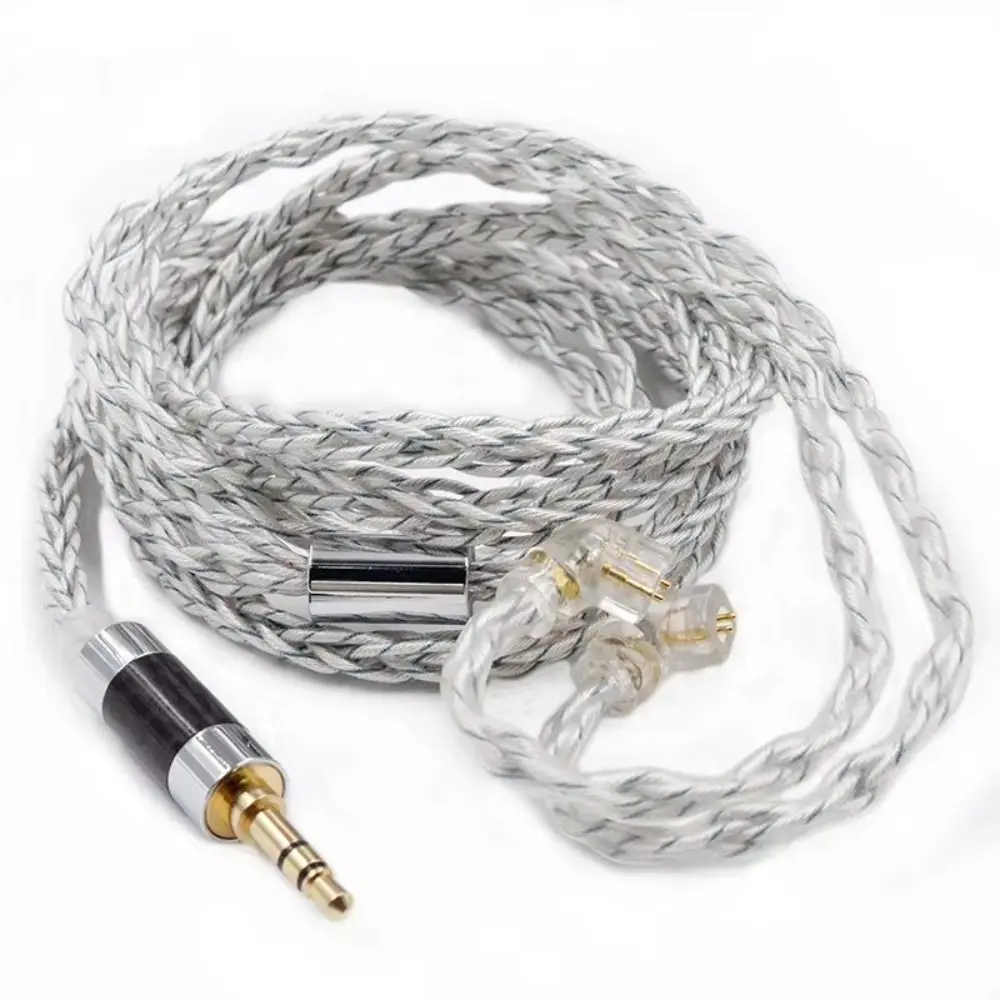 

784 Cores KZ Earphones Cable Silver Plated Silver Blue Hybrid KZ Headphone Cord Uparade Cable Replacement Headset Wire KZ