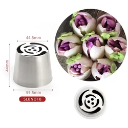 New Arrival Stainless Steel XL Russian May Tulip Pattern Icing Tip Pastry Piping Nozzle #LBNO10