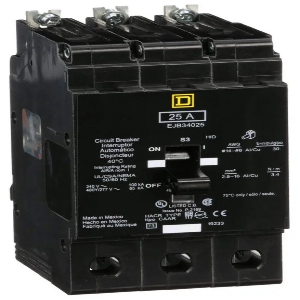 

Ejb34025 - (квадратный D) 3-полюсный 25 А 480 м/277 В переменного тока с болтовой цепью Совершенно новый оригинальный точечный ПЛК