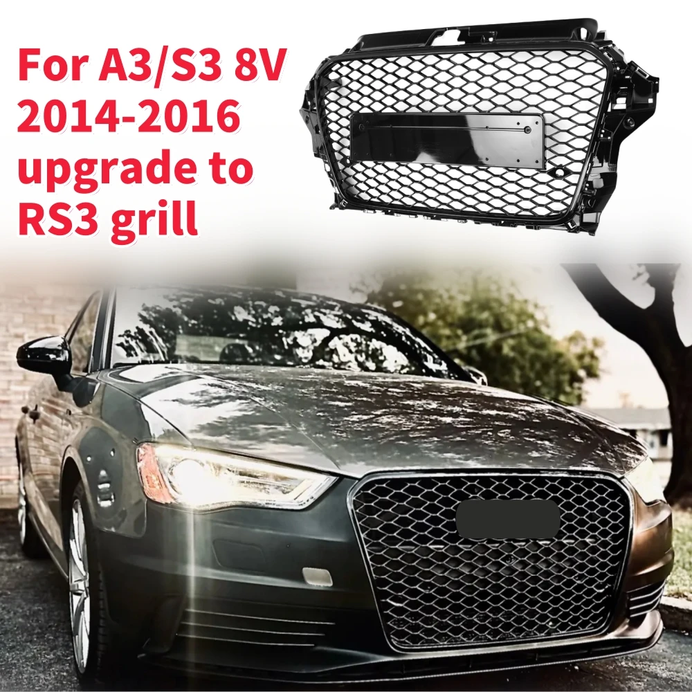 

Racing Grills Front Hood Grille Car Front Bumper Grill Center Grille for RS3 Grill for A3/S3 8V 2014-2016