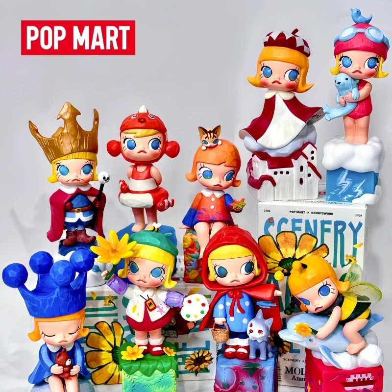 

New Hot Genuine Products In Stock Popmart Molly 20th Anniversary Series Of Scenery Along The Way Blind Box Handmade Cute Gifts