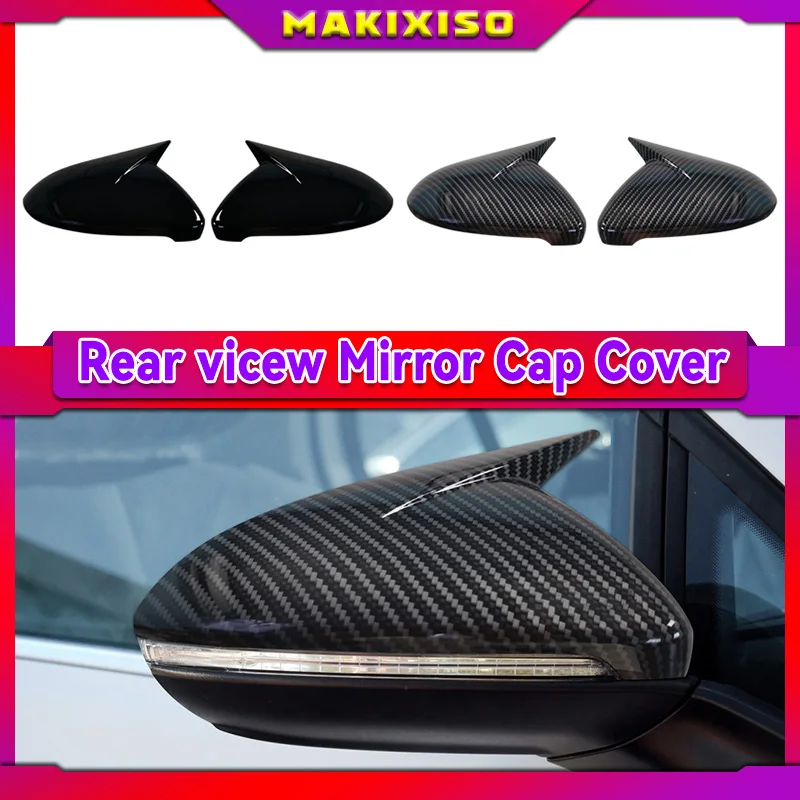 

2x Carbon Look Side Wing Mirror Cover For VW For VW Golf 7 MK7 MK7.5 GTI R GTE GTD 2014-2019 Side Rear View Mirror Cap Cover