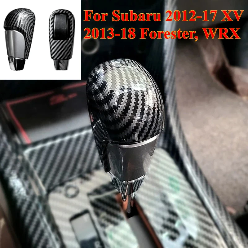 1 قطعة غطاء رأس تروس السيارة الكسوة لسوبارو 2012-17 XV ، 2013-18 فورستر ، WRX ألياف الكربون السيارات والعتاد التحول رئيس لاصقة تزيين #1