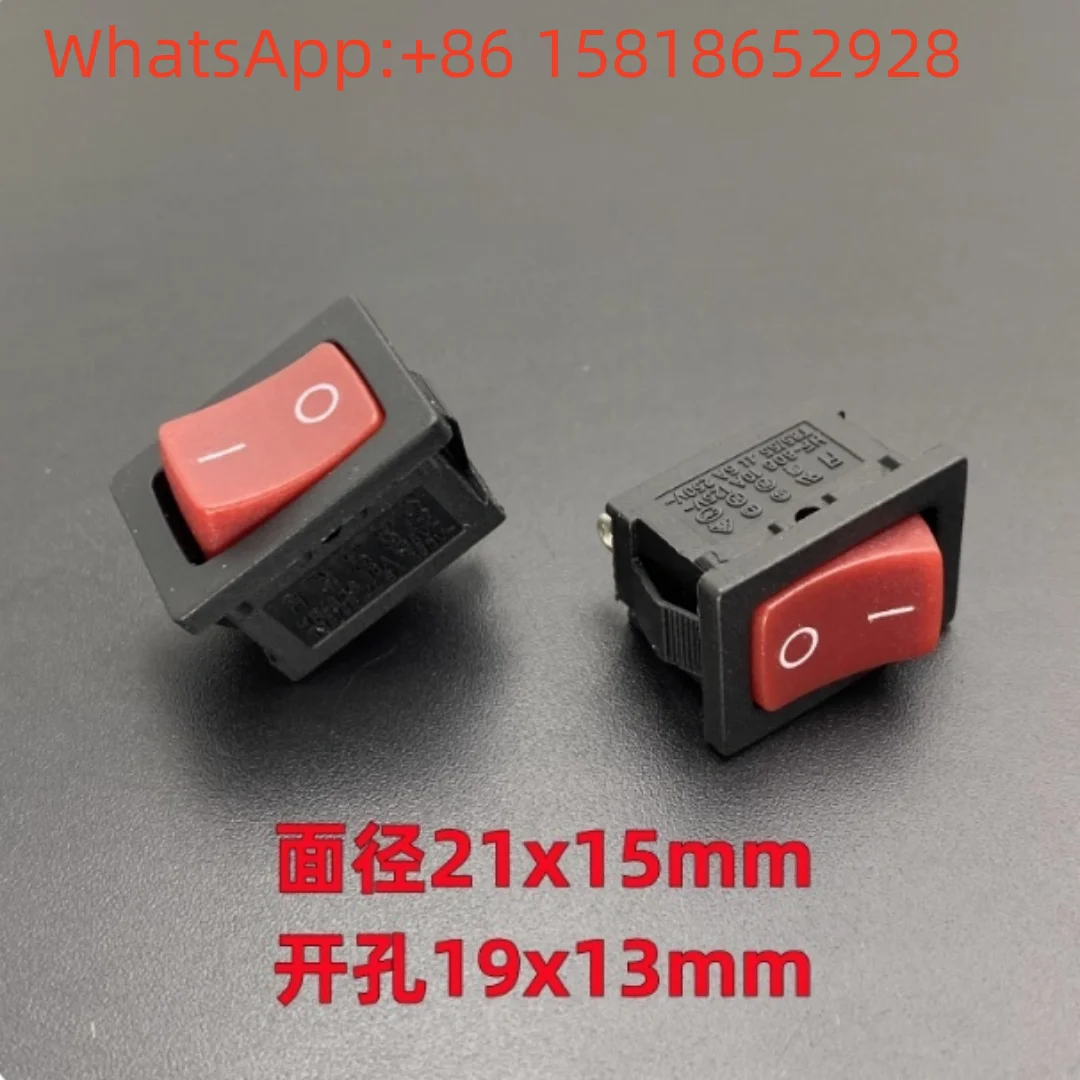 5 pieces FH Taiwan HF-606 rocker ship-type power switch button, red ship-shaped toggle, 2 pins 2 positions 6A250V
