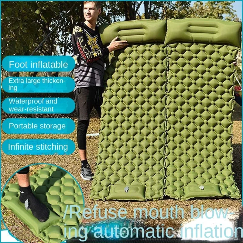 

Outdoor Camping Portable Automatic Inflatable Mattress Waterproof And Moistureproofproof Tent Sleeping Pad For Family Dinner