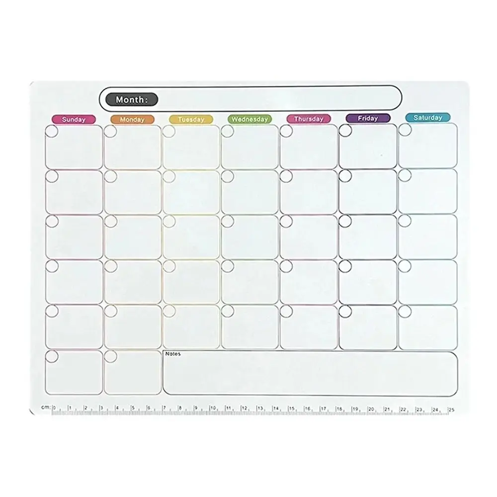 1Pcs New Monthly Weekly Planner Fridge Magnets Soft Magnetic Calendar Sticker Erasable 28x21cm Note Message Board Refrigerator