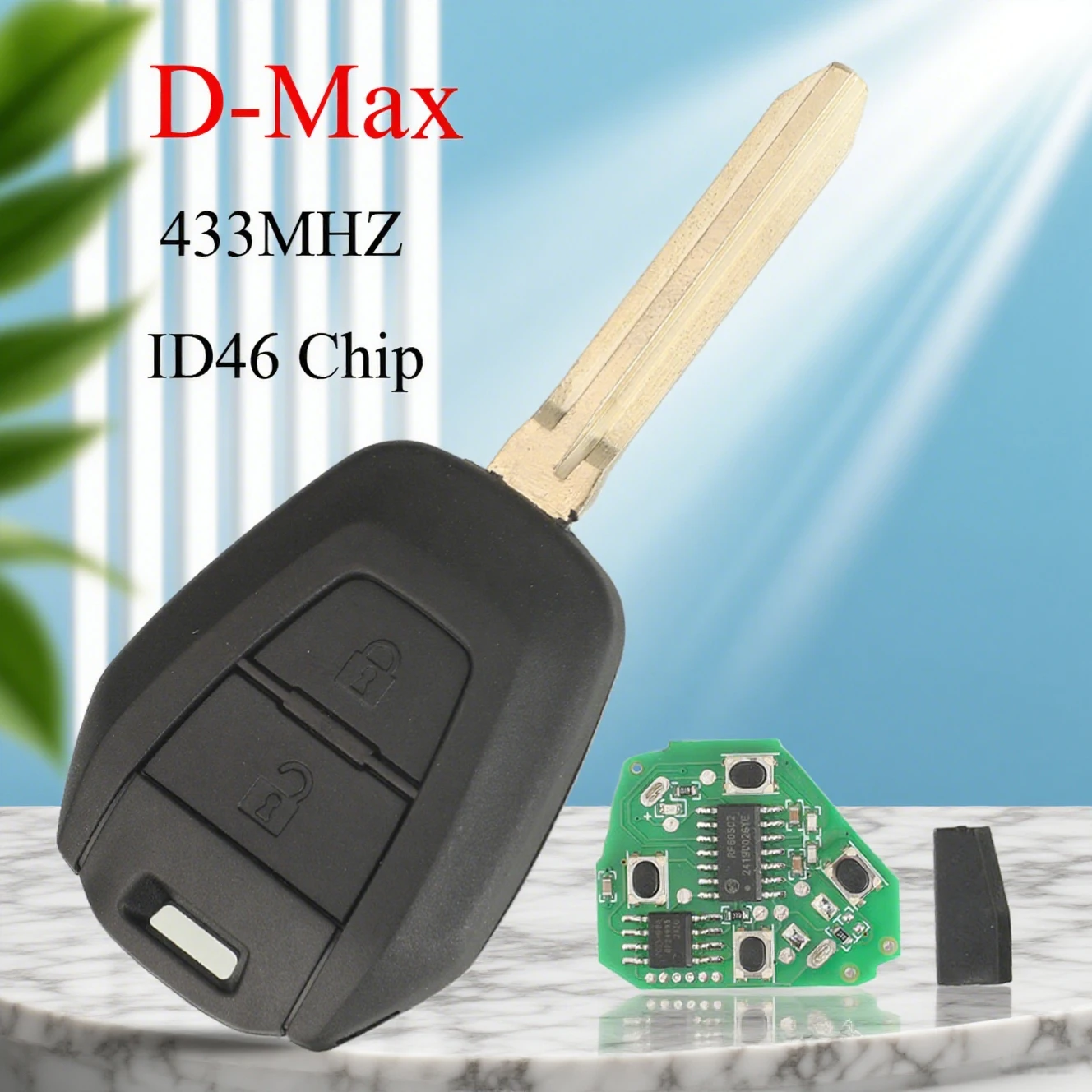 

jingyuqin 2Buttons 433.92Mhz ASK ID46 Chip Remote Car Key Contro For ISUZU D-Max M-UX TOY43 Auto Key Fob Replacement