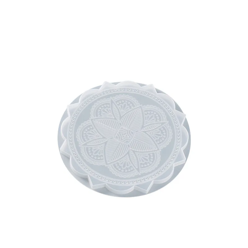 Mandala Coaster Mold Crystal versing Coaster stampo in Silicone DIY Mandala Pattern stampo in resina Home Desktop Decoration Coaster