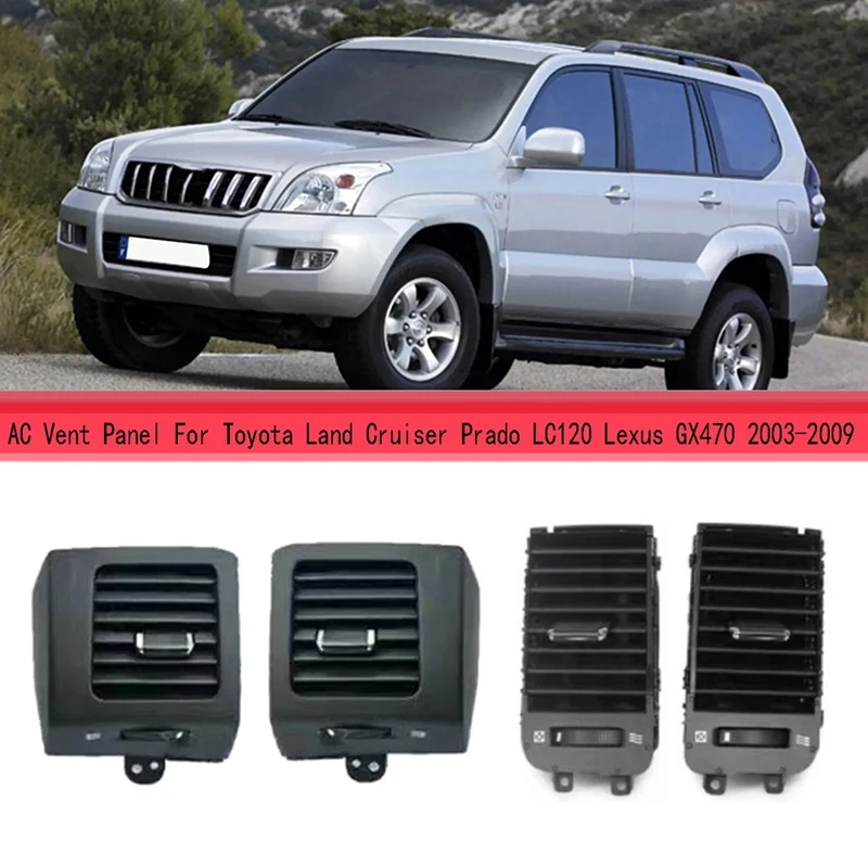 4Pcs Car Dashboard Air Conditioning Vent Outlet For Toyota Land Cruiser Prado LC120 Lexus GX470 2003-2009