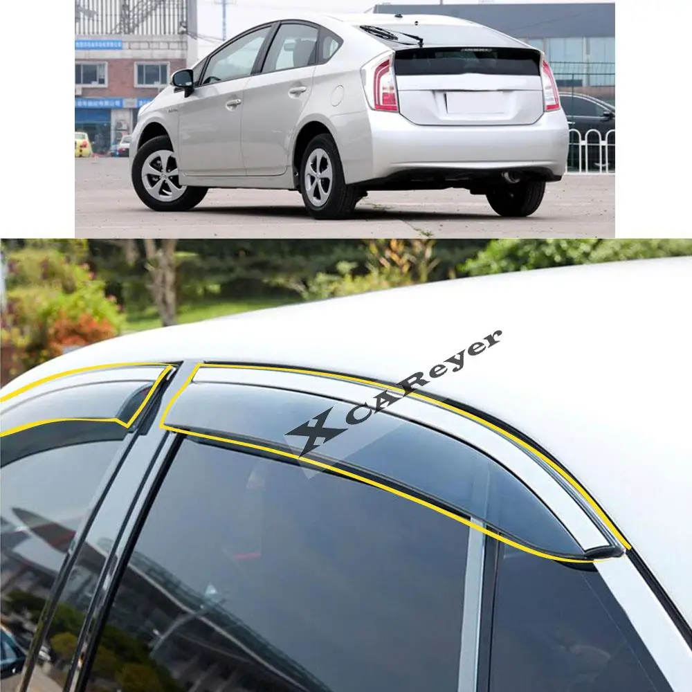 

For TOYOTA Prius 2011 2012 2013 2014 2015 Car Body Styling Sticker Plastic Window Glass Wind Visor Rain/Sun Guard Vent Parts