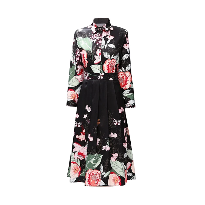 Ele groot formaat irt Dr bloemenprint Celebri geïnspireerd Briti Sle hoge taille A-lijn Dr voor dames