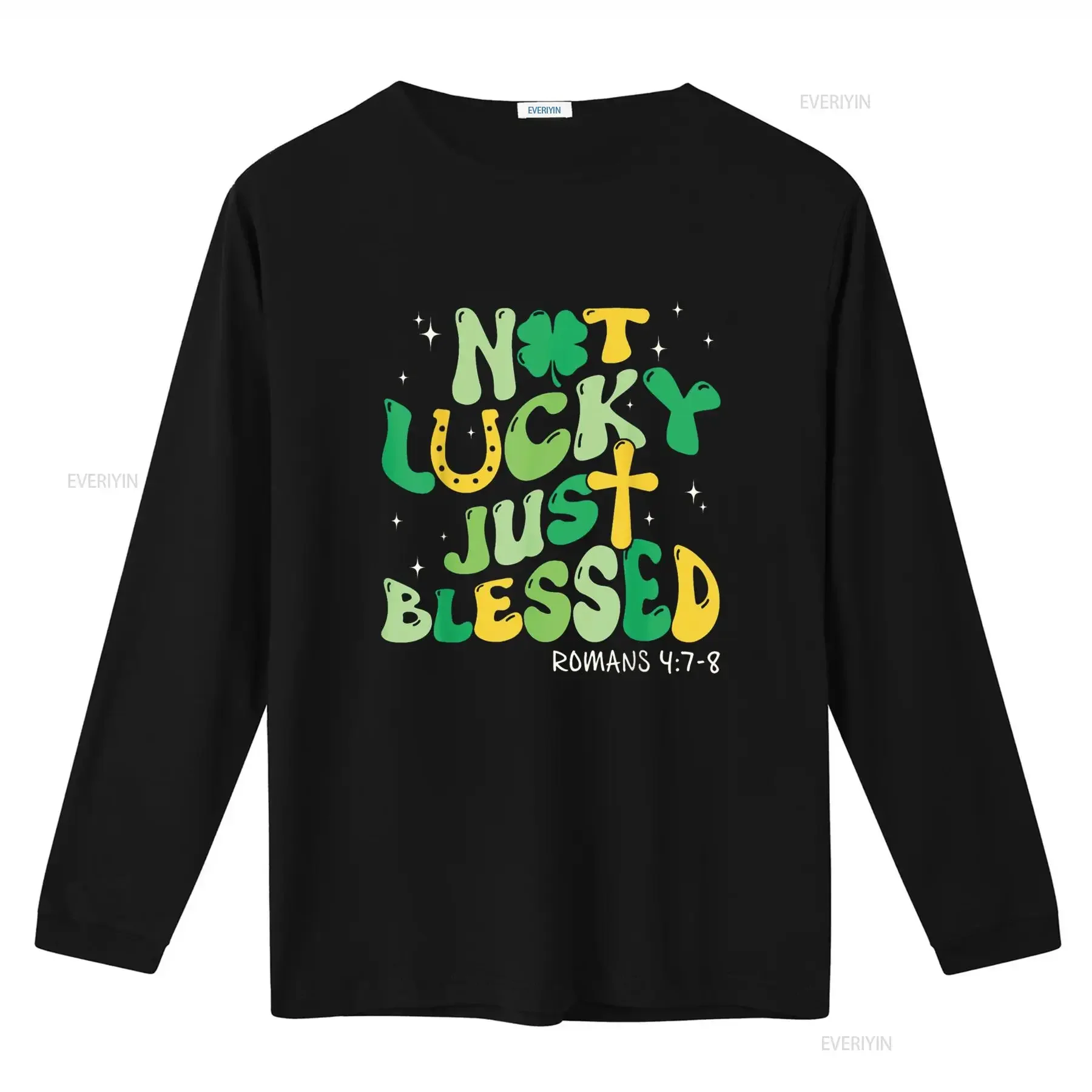 تي شيرت Not Lucky Just Blessed Retro St Patricks Day Christian Faith تي شيرت عتيق مغسول غير رسمي للجنسين ملابس شارع ناعمة