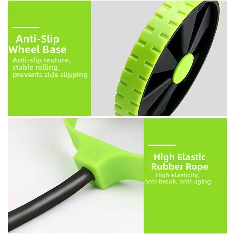 

Тренажер для пресса с двойным роликом, коврик для коленей, эспандеры, колесо для пресса, регулируемое противоскользящее колесо для пресса, для домашних тренировок