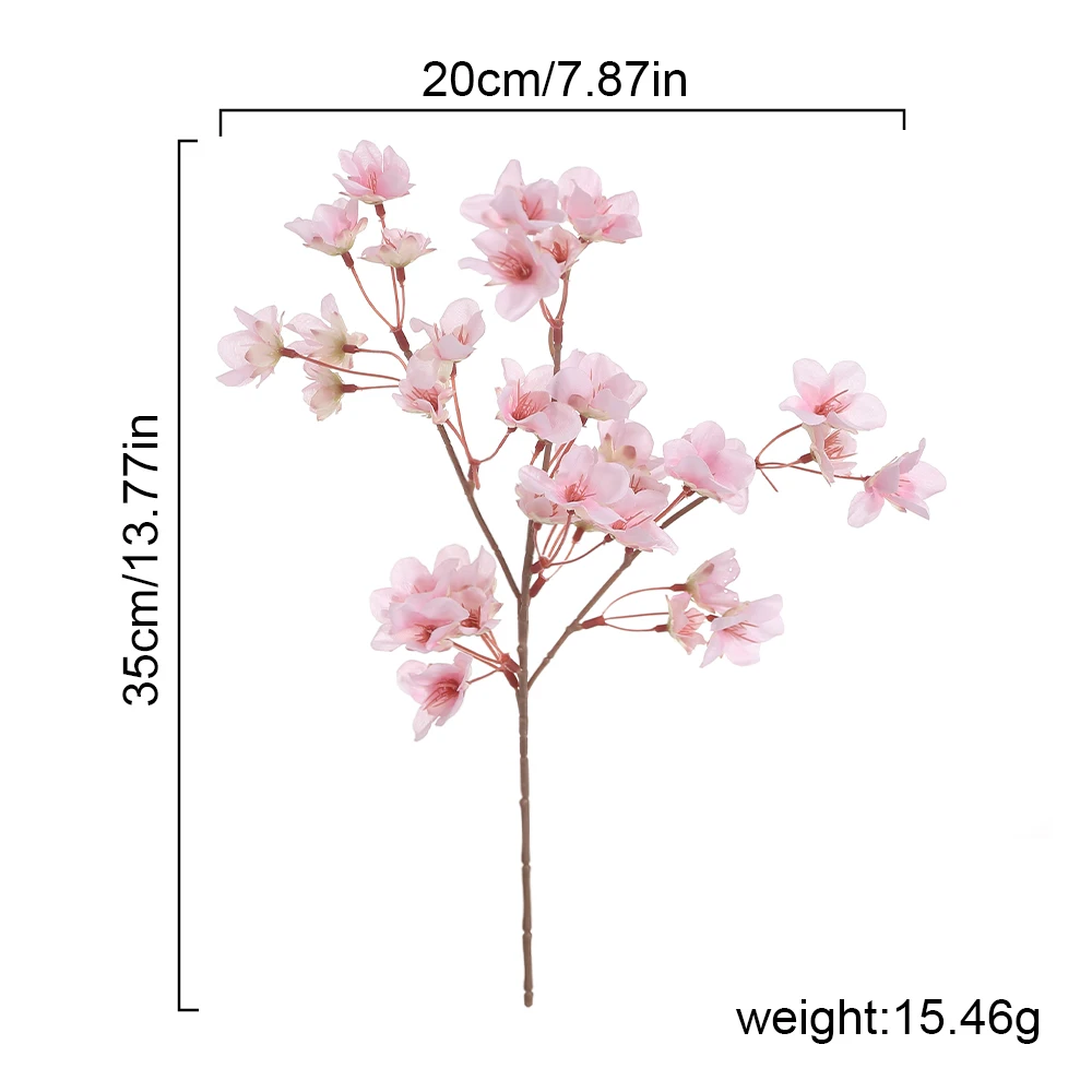 35 سم زهور خوخ حرير اصطناعي زينة ربيعية ترتيب زهور مزيفة للمنزل طاولة زفاف حفلات داخلية ديكور حديقة - 6