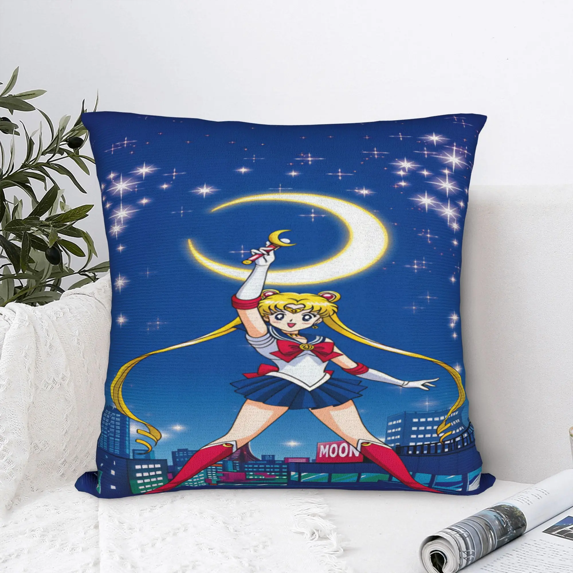 S-Sailor Moons Pillow Cover  Kawaii Pillow Case For Chair Sofa Home Decor Design Pillowcases Gift