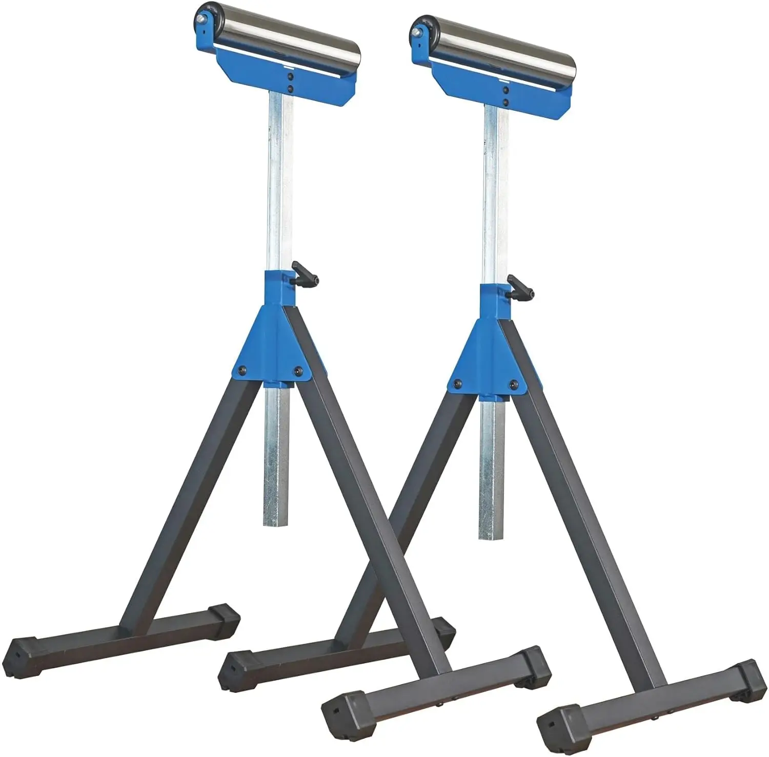 

Сверхпрочные складные роликовые подставки, регулируемая высота, грузоподъемность 300 фунтов каждая, комплект из двух штук для деревообработки