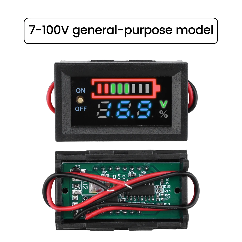 Indicador digital de nivel de batería 18650 medidor de capacidad de batería de litio voltímetro Monitor de batería de plomo ácido 30v 7 - 100v