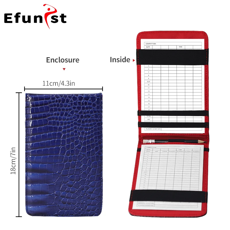 New Golf Score Book PU Leather Durable Portable 4 Colors Score Notebook With Pencil And Score Card Golf Accessories