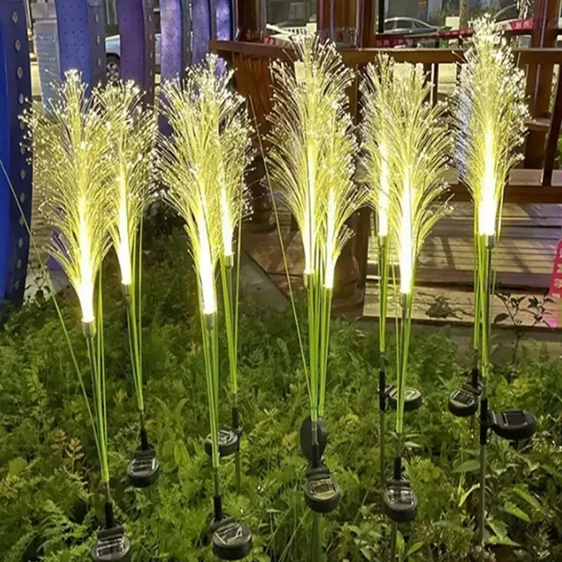 Garden Solar Reed Lights Outdoor Fiber Light Waterproof Garden Lamp Simulation Landscape Lamps for Home Patio Decoration