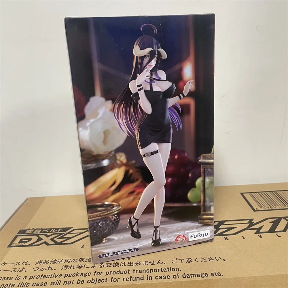 Original Furyu Anime Figure OVERLORD Trio-Try-iT Figure -Albedo Mini Dress ver.  Action Figurine PVC Model Collector Toys 21cm