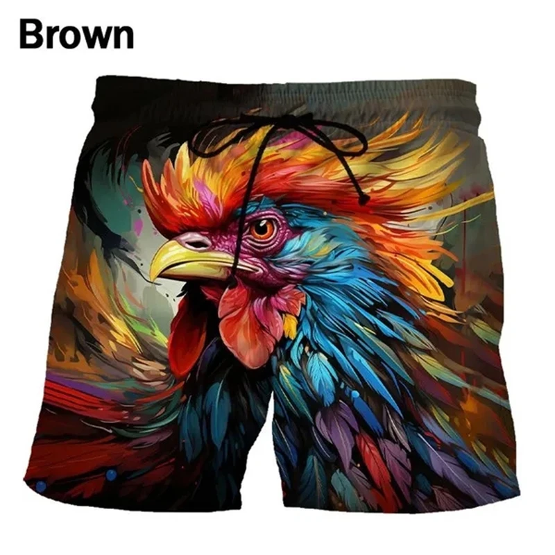 Summer Fashion New Design Art Print 3d Chicken Beach Shorts For Men Women Kids Casual Swimming Trunks Gym Board Ice Mens Shorts